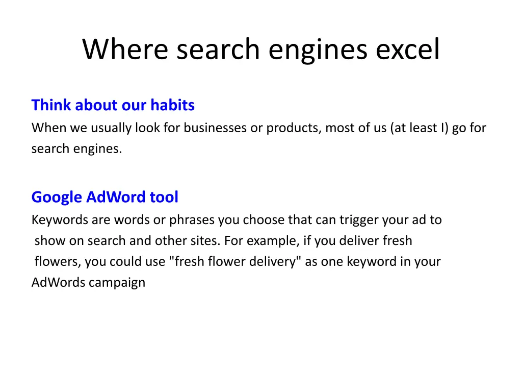 where search engines excel