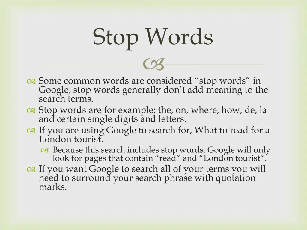 stop words