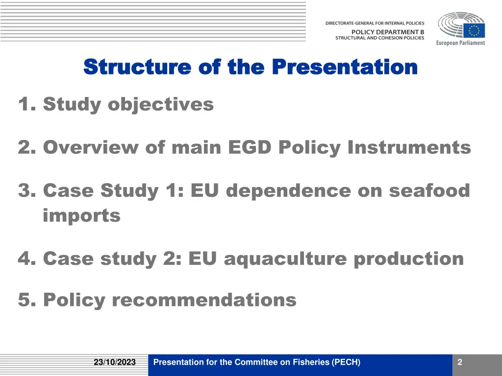 structure of the presentation structure