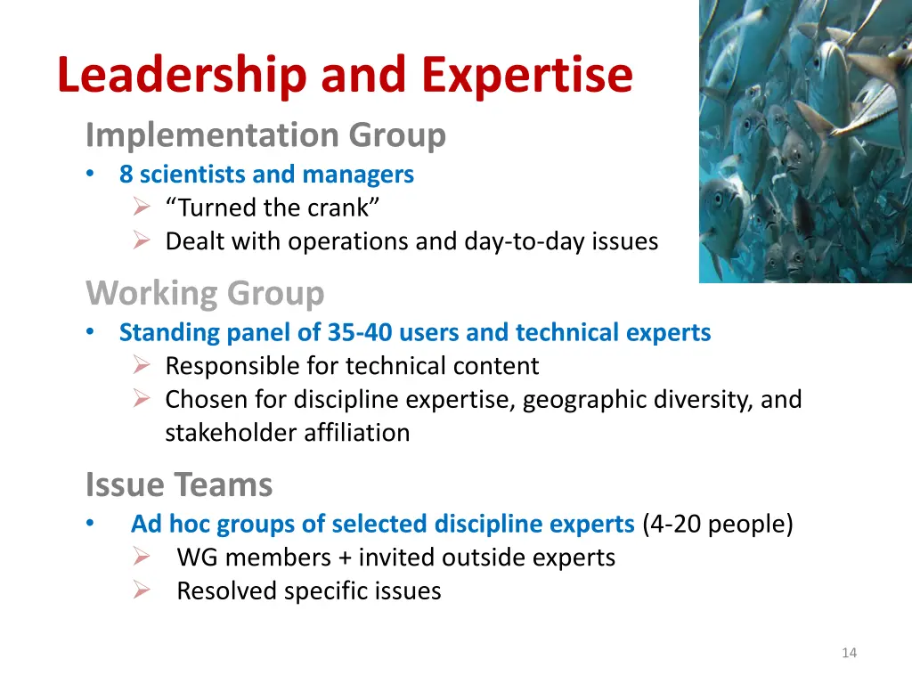 leadership and expertise implementation group