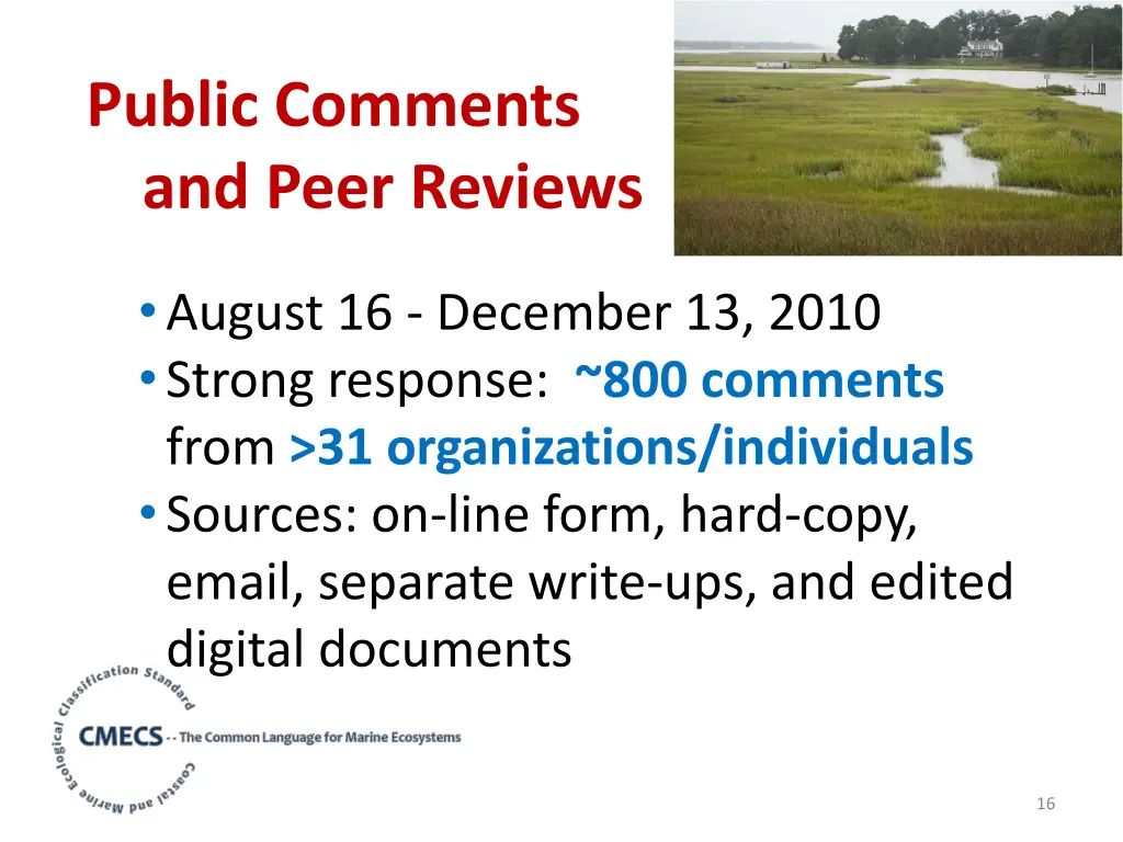 public comments and peer reviews