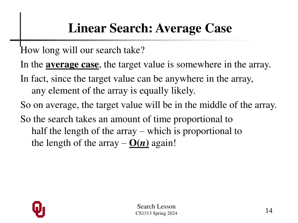 linear search average case