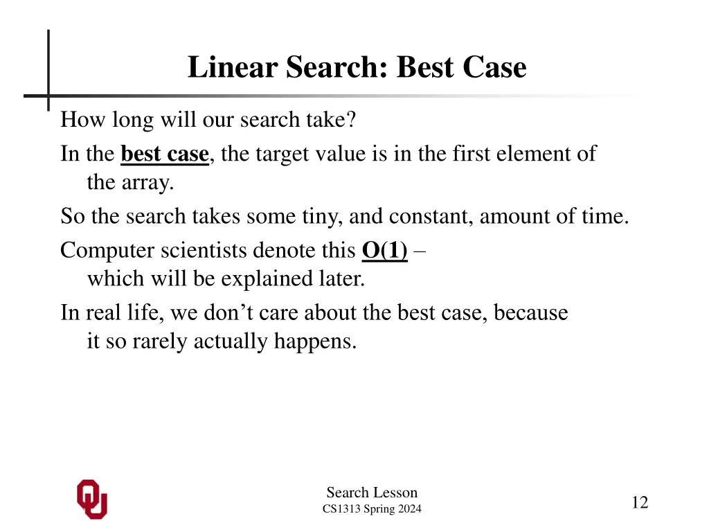 linear search best case