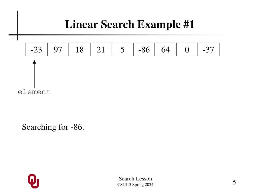 linear search example 1