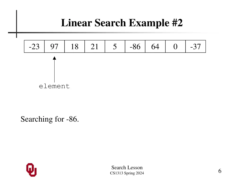 linear search example 2