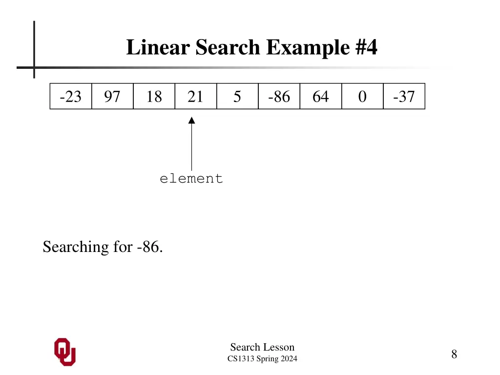 linear search example 4