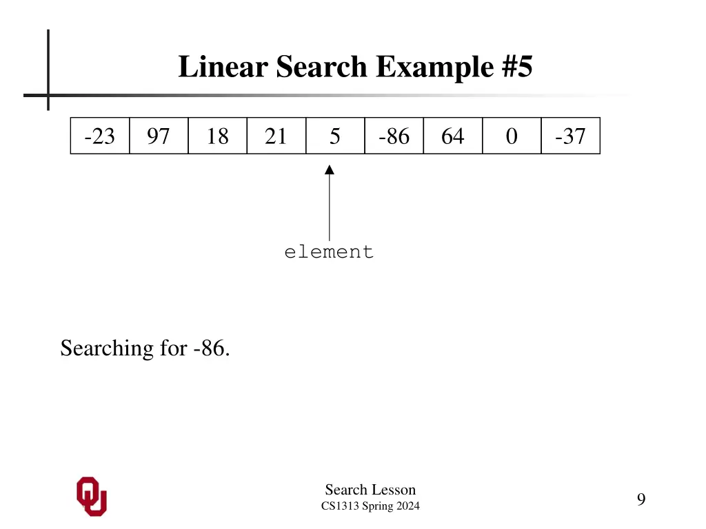 linear search example 5