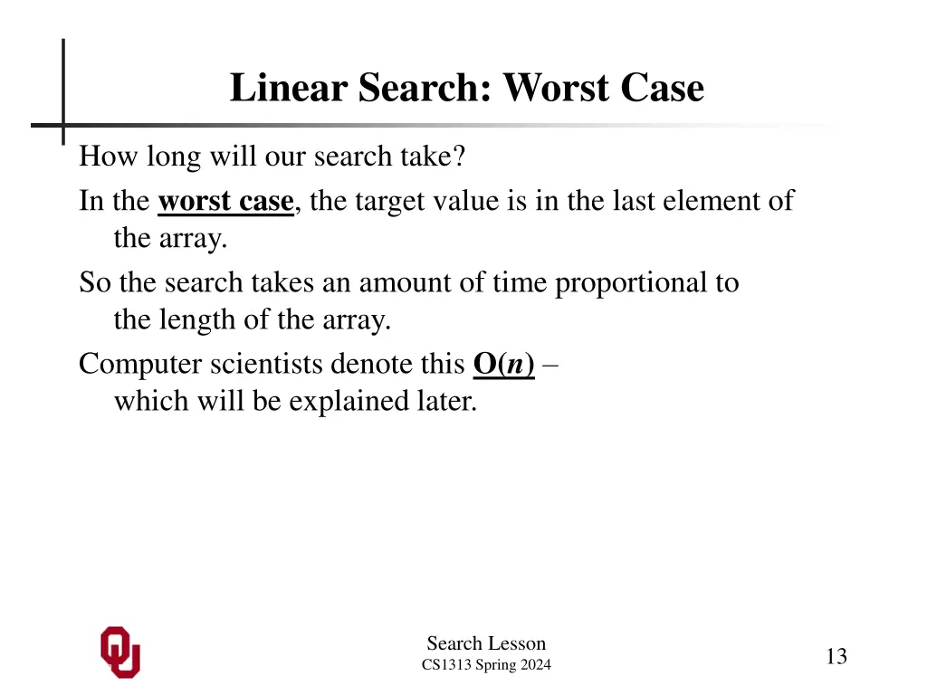 linear search worst case