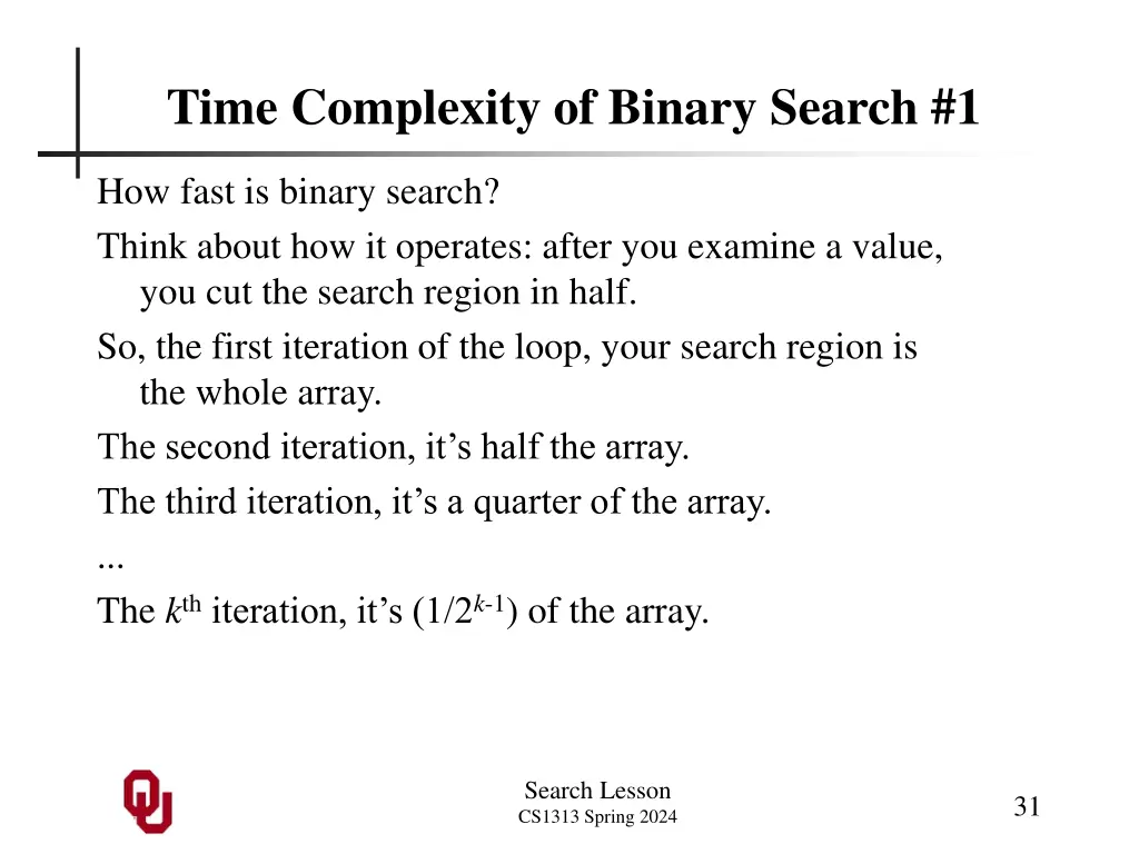 time complexity of binary search 1