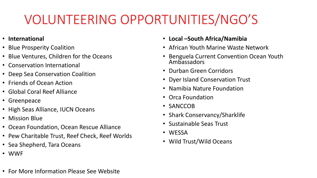 volunteering opportunities ngo s