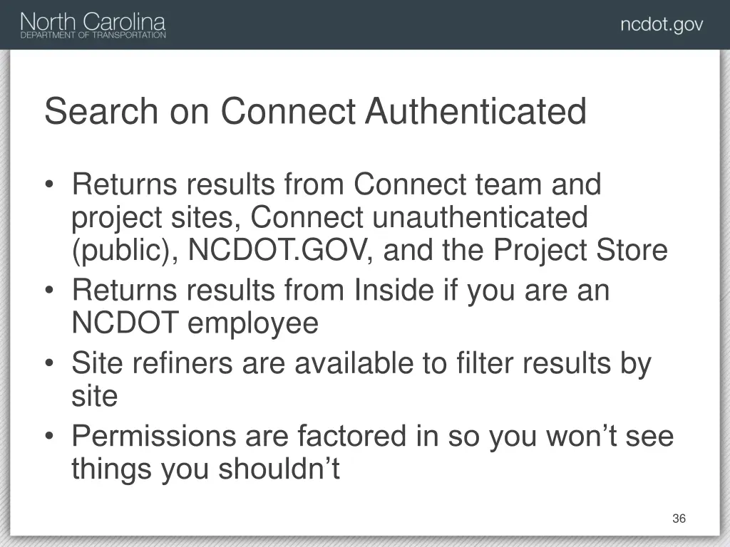 search on connect authenticated