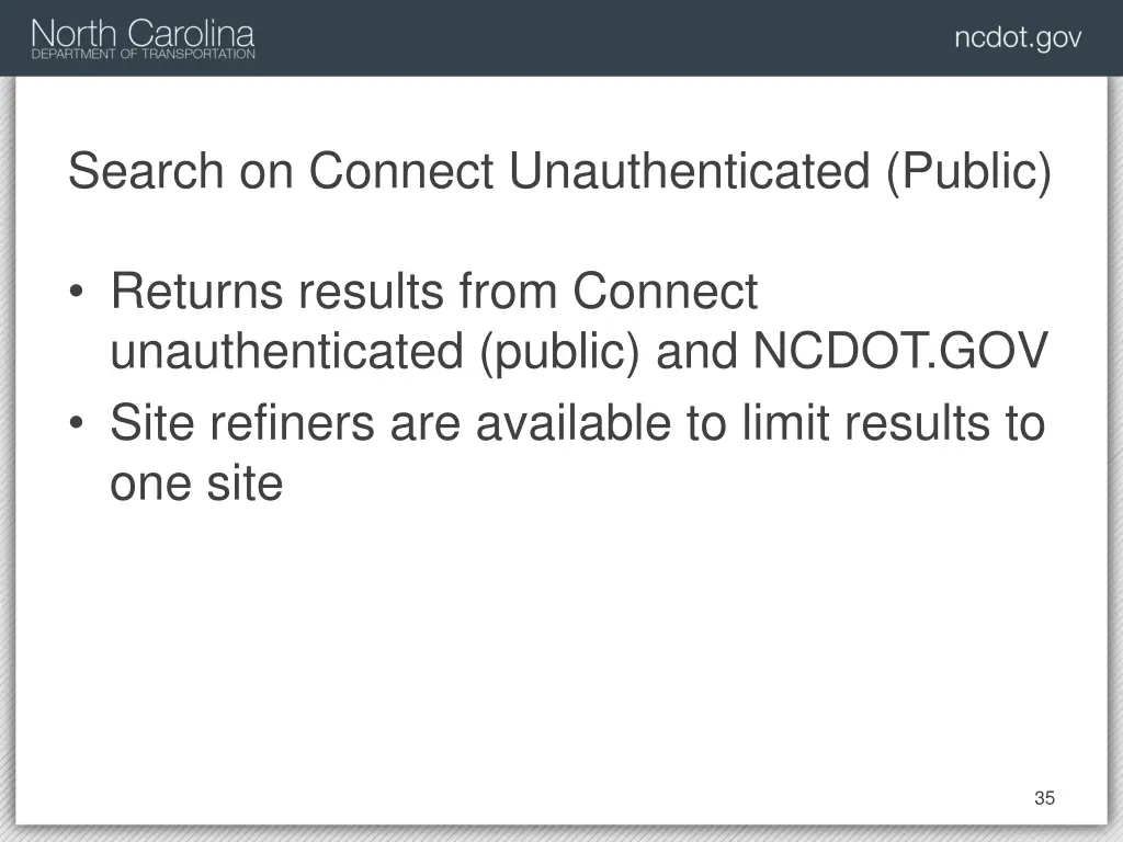 search on connect unauthenticated public