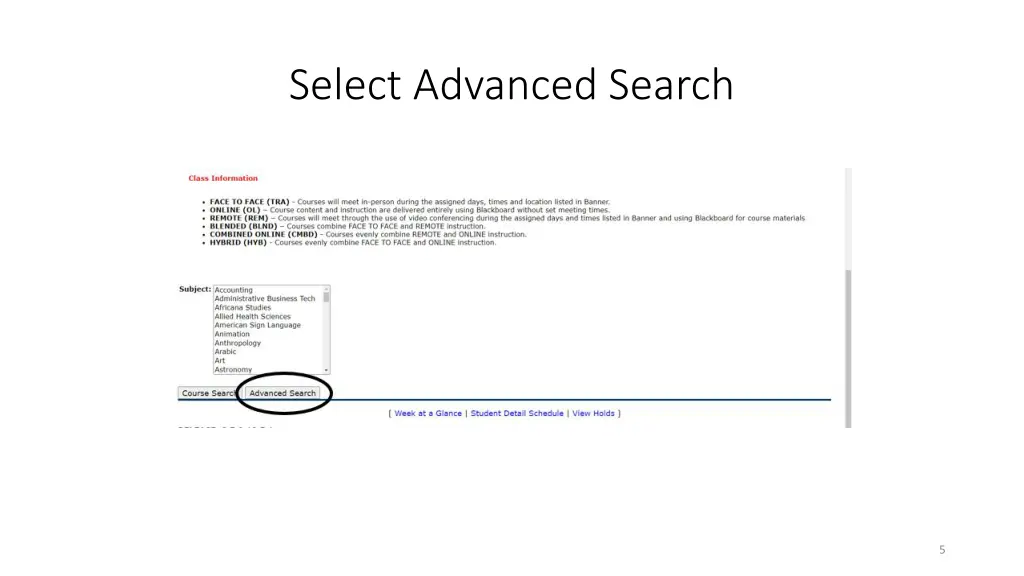 select advanced search