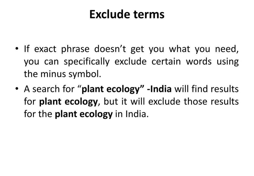 exclude terms