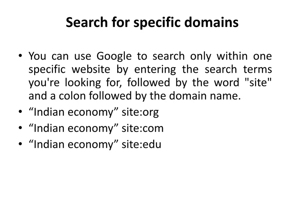 search for specific domains