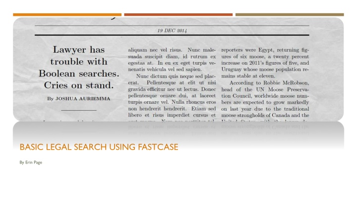 basic legal search using fastcase