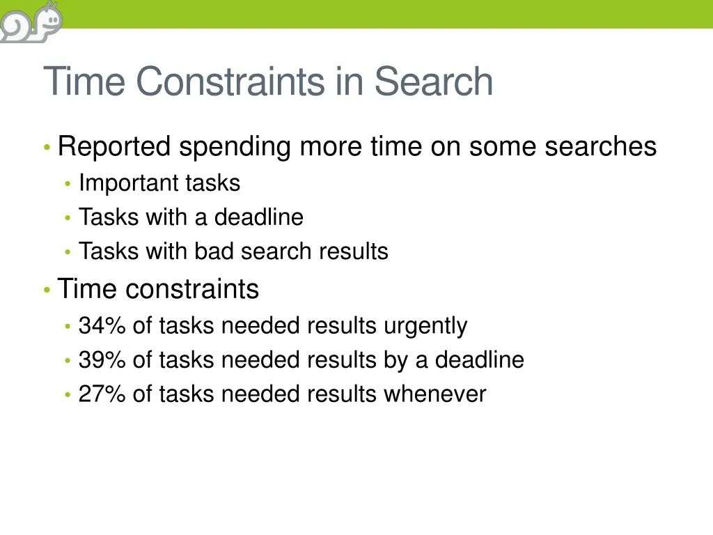 time constraints in search