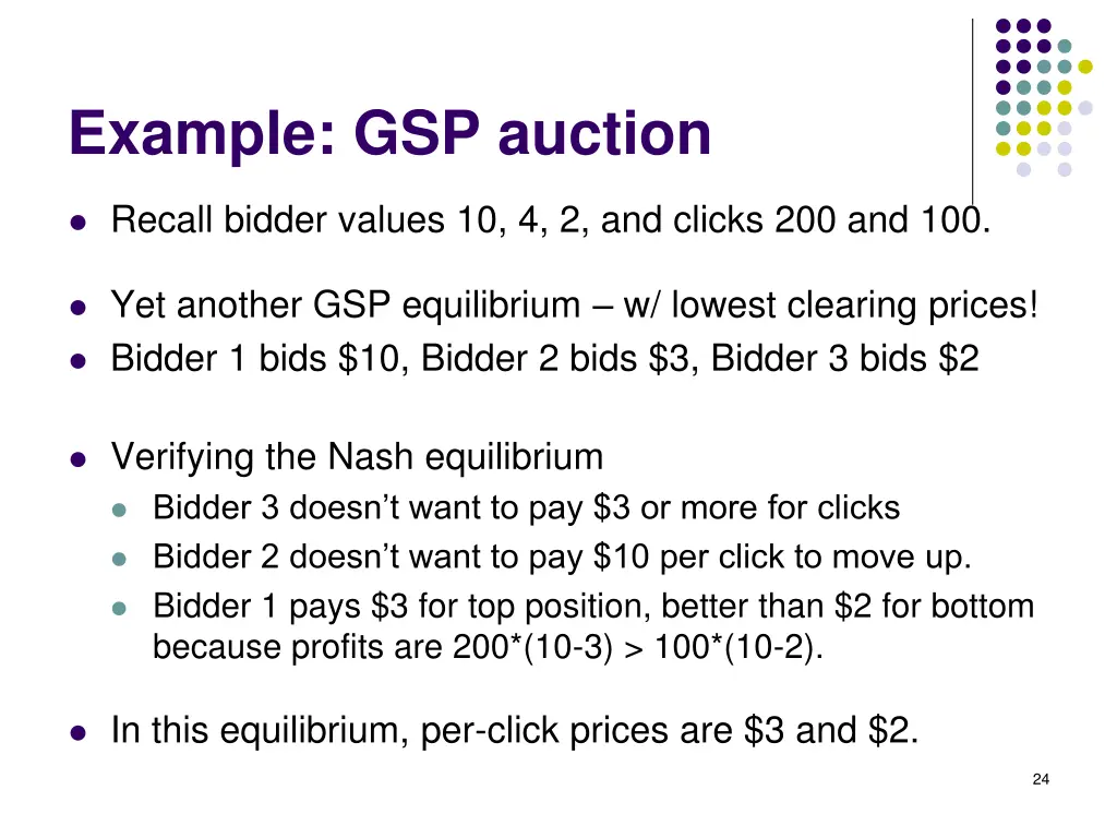 example gsp auction 2