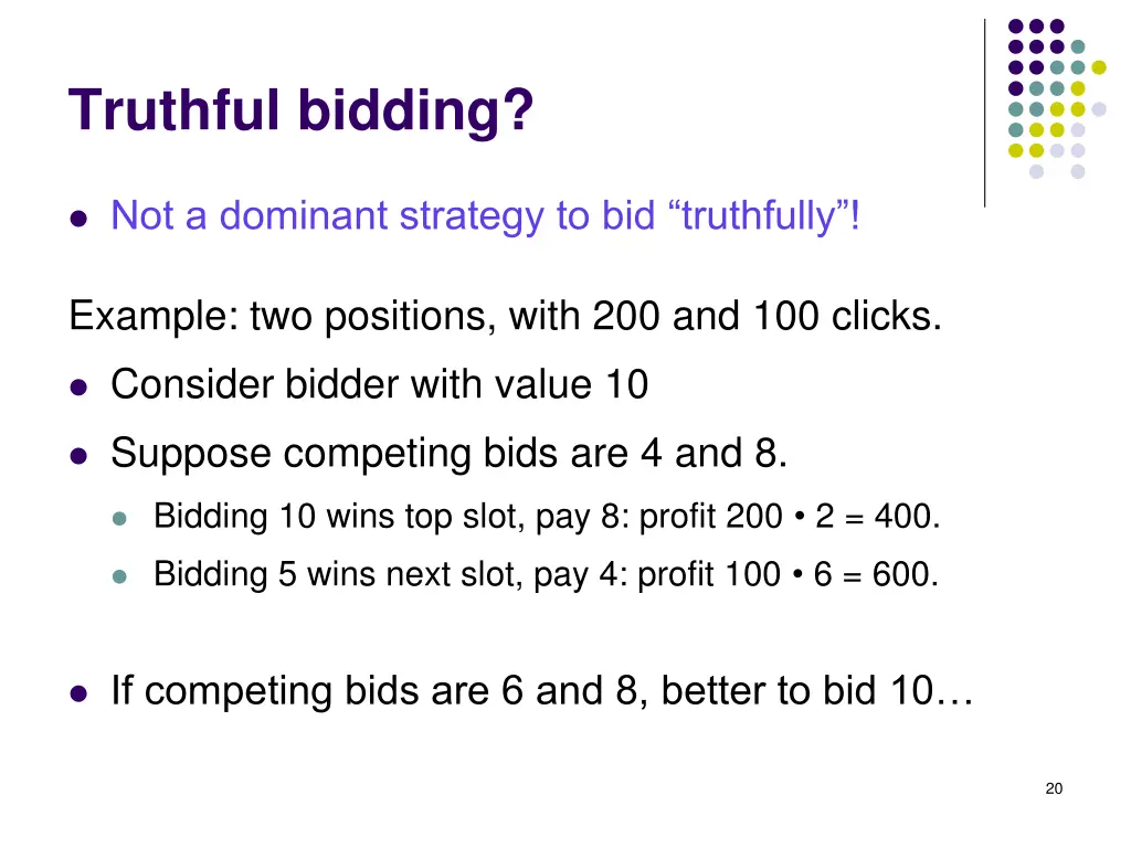 truthful bidding