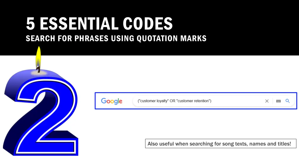 5 essential codes search for phrases using