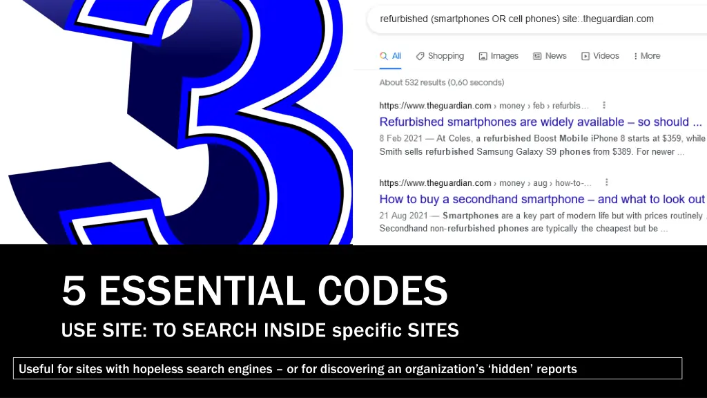 5 essential codes use site to search inside