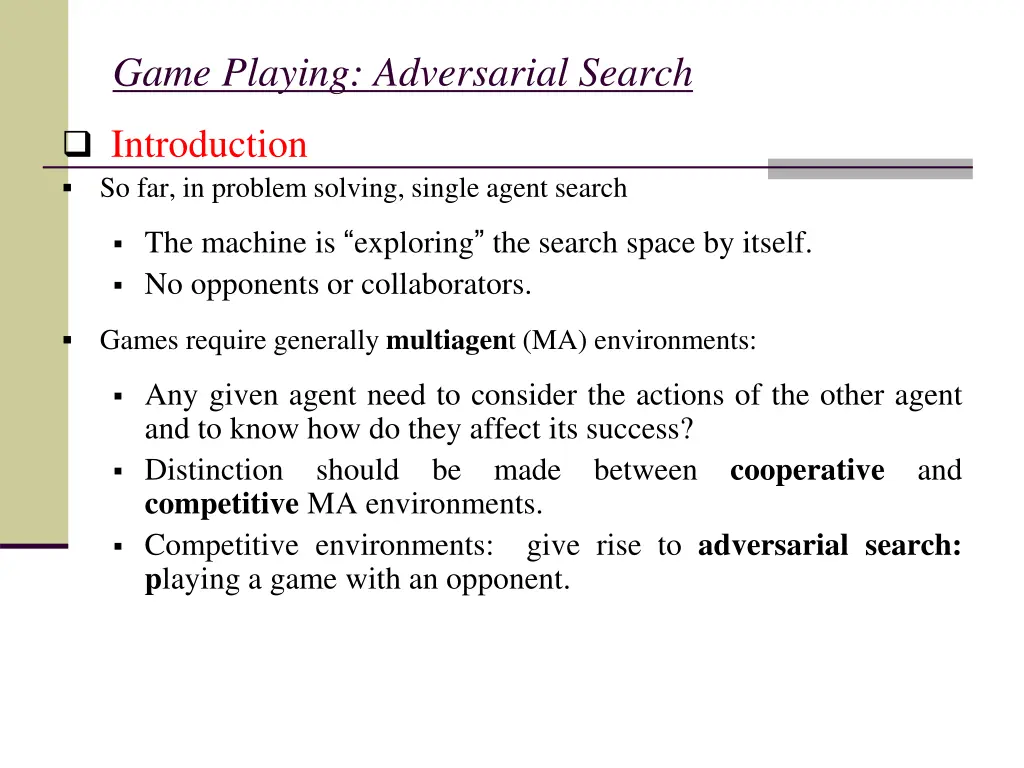 game playing adversarial search 1