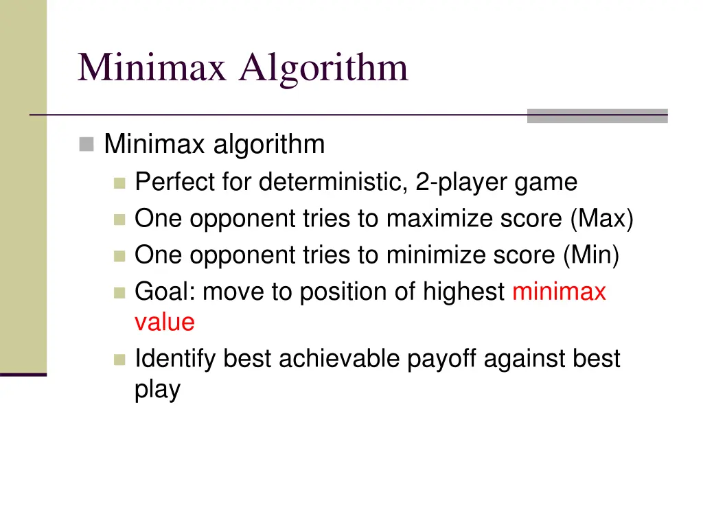 minimax algorithm