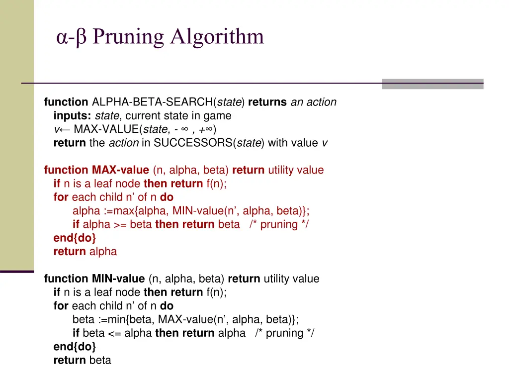 pruning algorithm 1