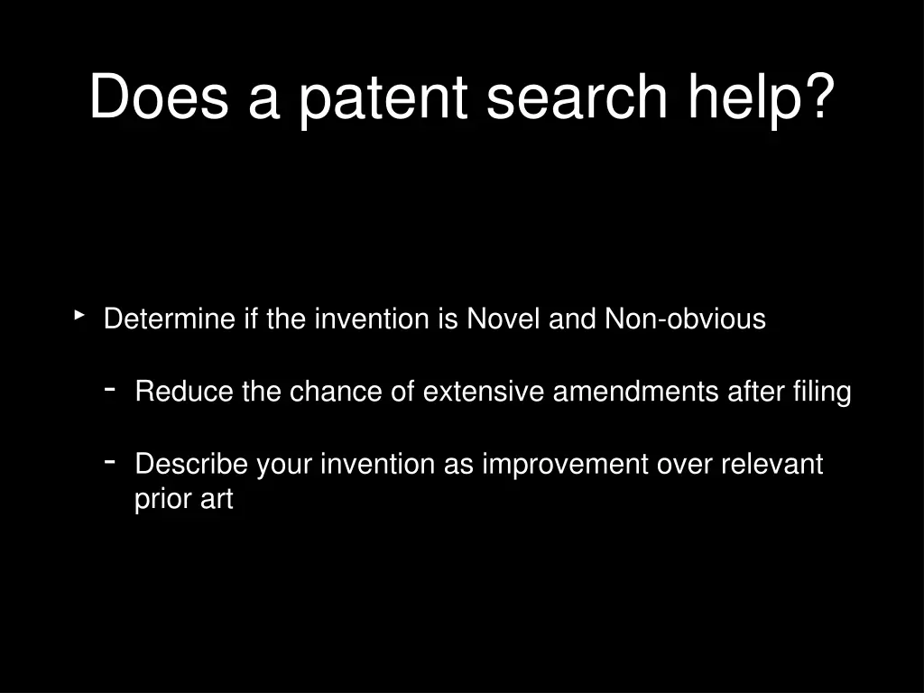 does a patent search help