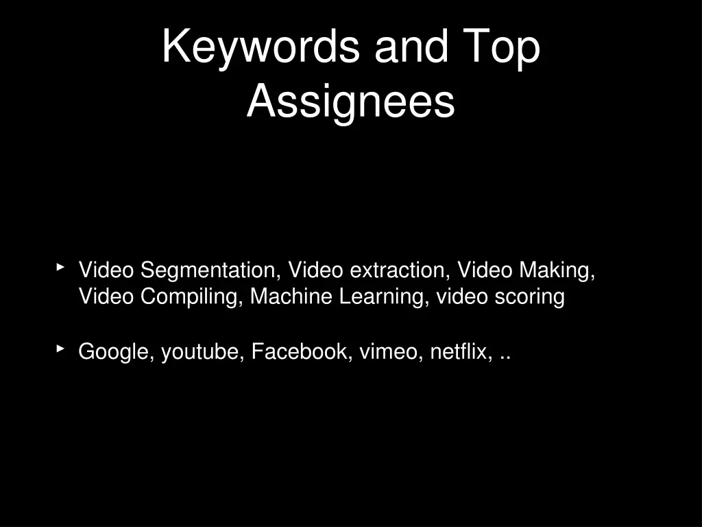 keywords and top assignees