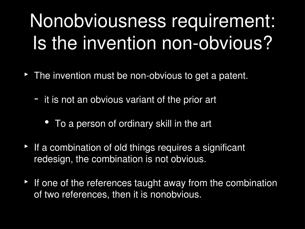 nonobviousness requirement is the invention