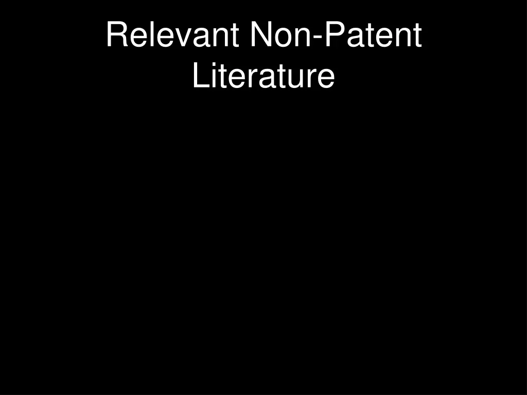 relevant non patent literature