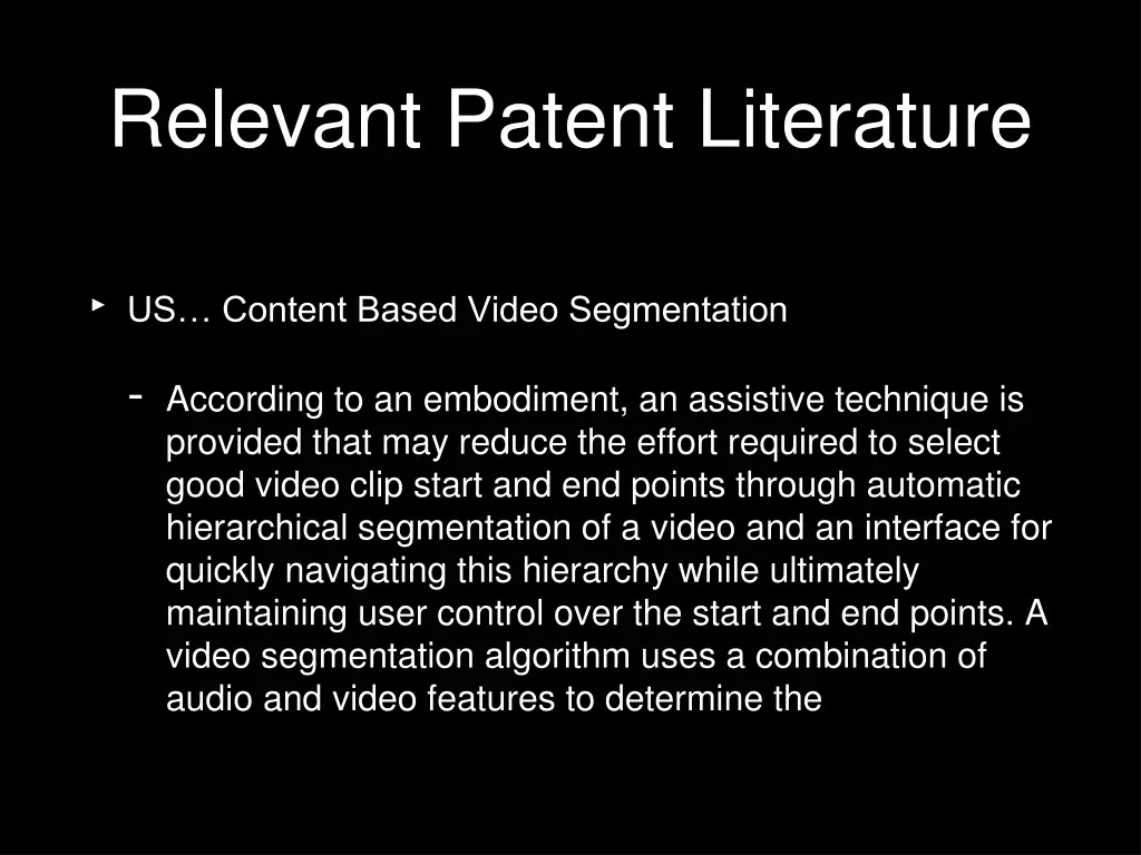 relevant patent literature