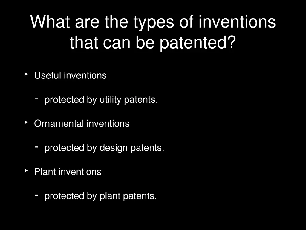 what are the types of inventions that