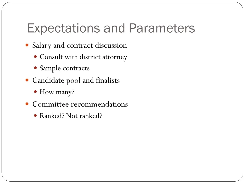 expectations and parameters