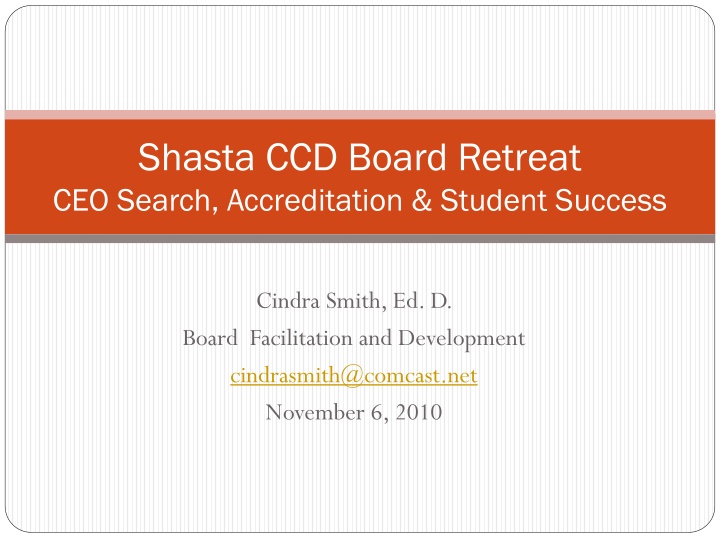 shasta ccd board retreat ceo search accreditation