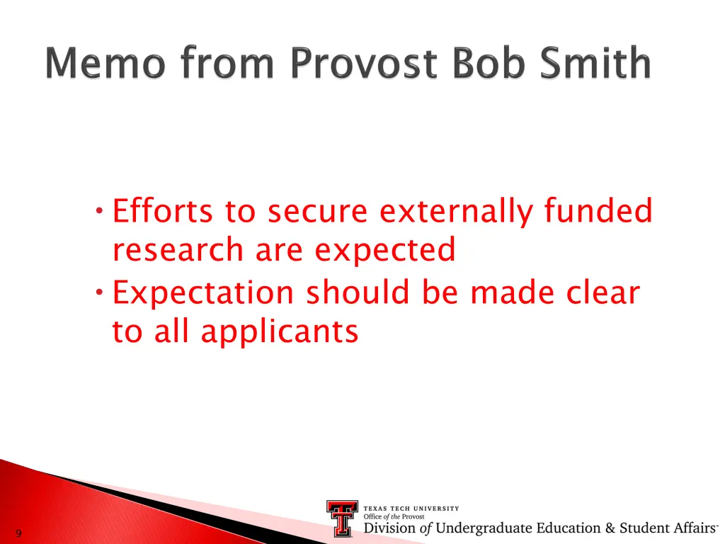 efforts to secure externally funded research