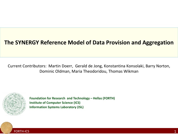 the synergy reference model of data provision