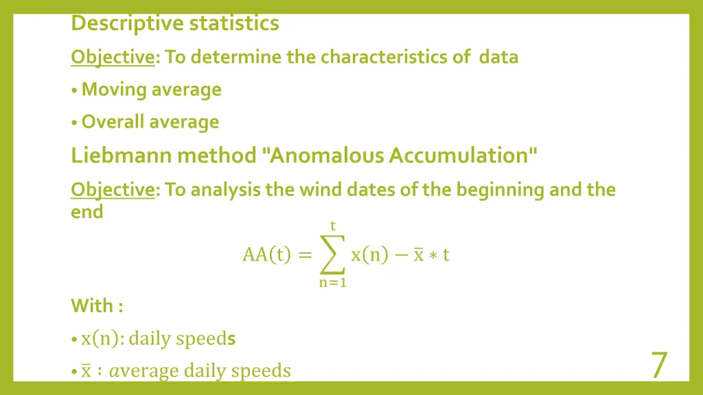 descriptive statistics