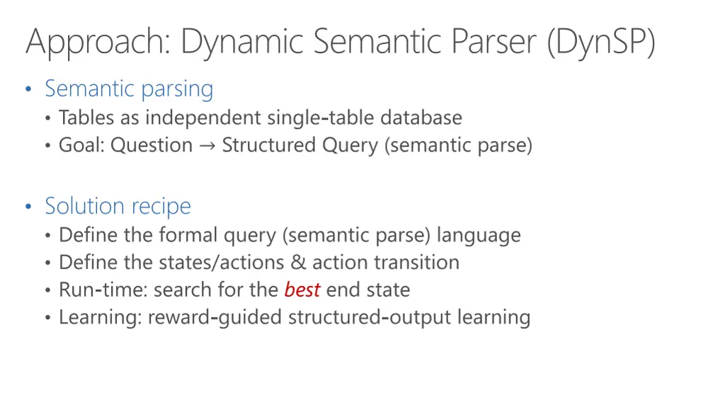 approach dynamic semantic parser dynsp