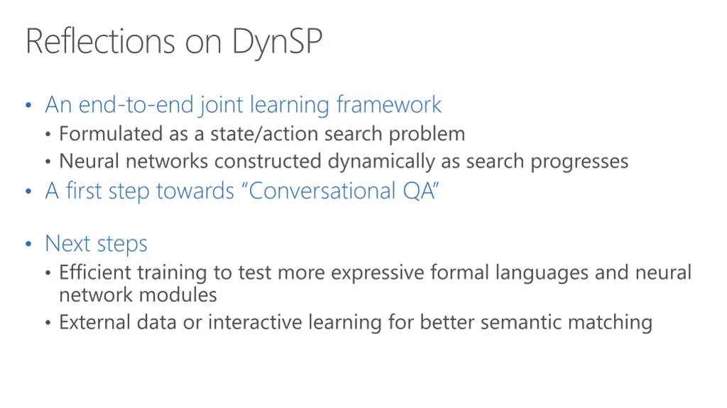 reflections on dynsp