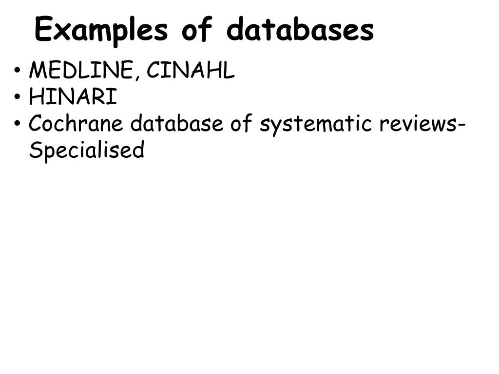 examples of databases