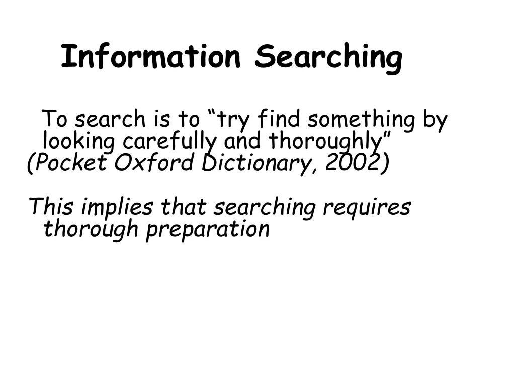 information searching