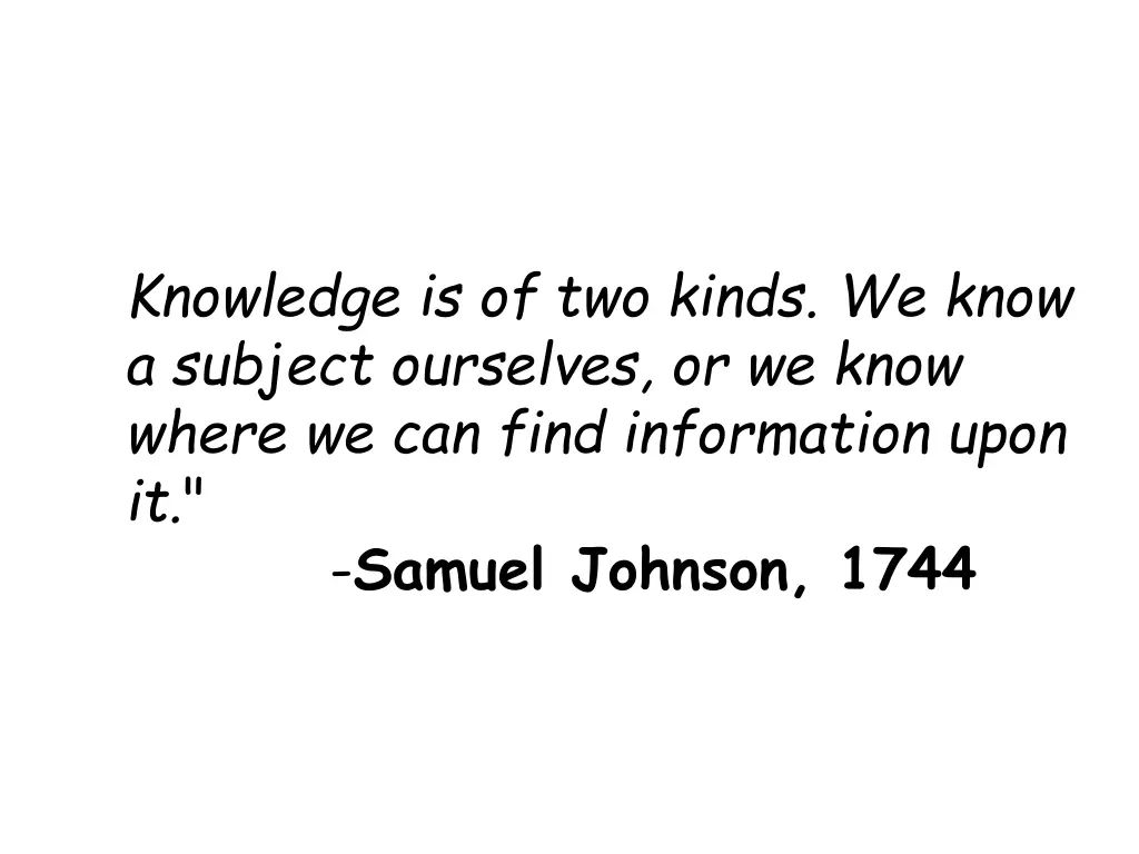 knowledge is of two kinds we know a subject