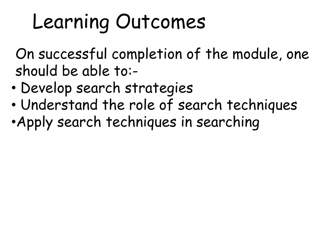 learning outcomes