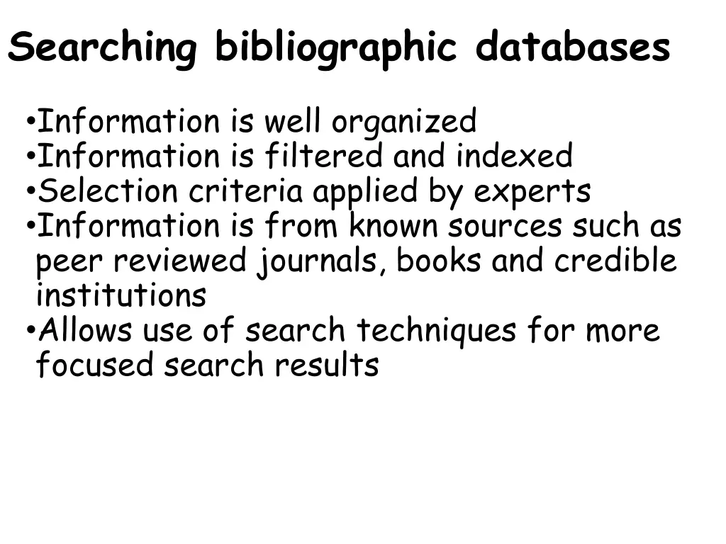 searching bibliographic databases