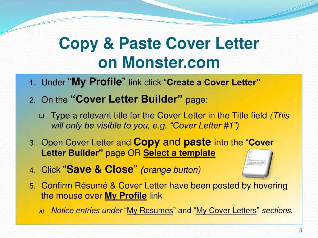 copy paste cover letter on monster com