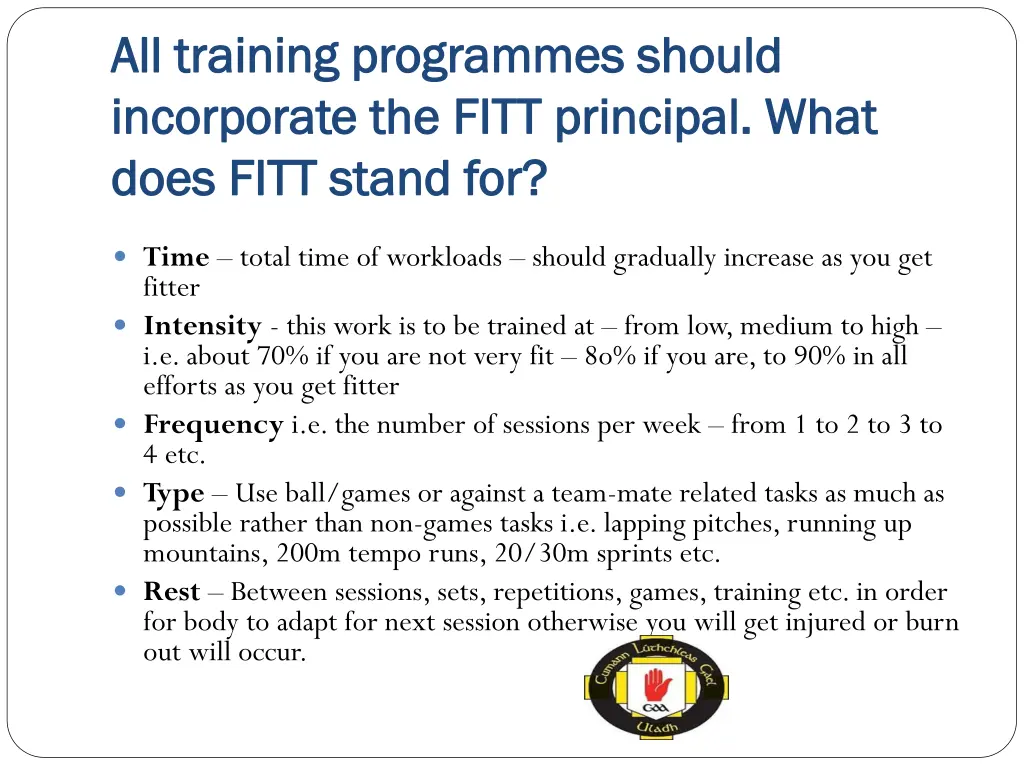 all training programmes should all training