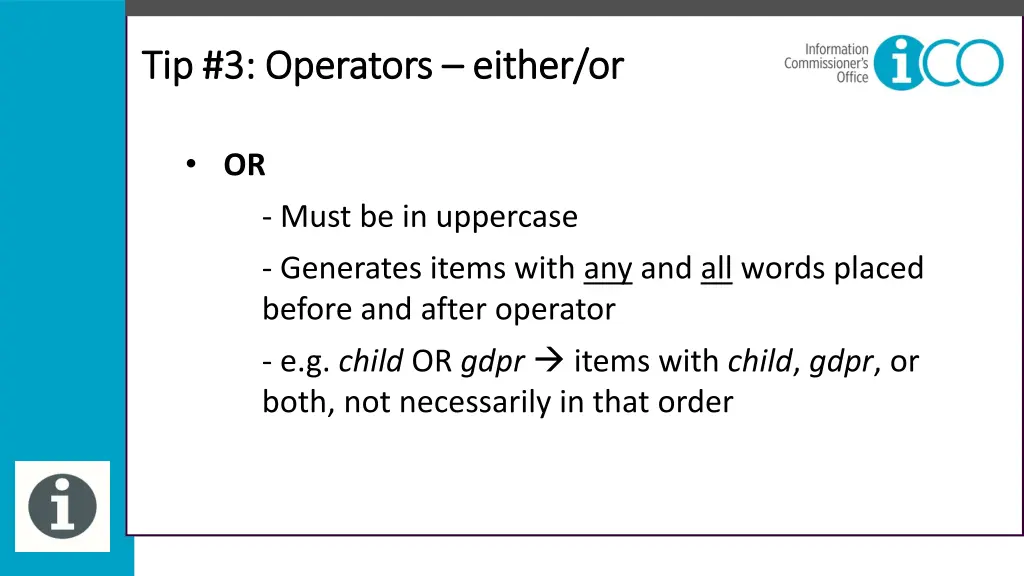 tip 3 operators tip 3 operators either or