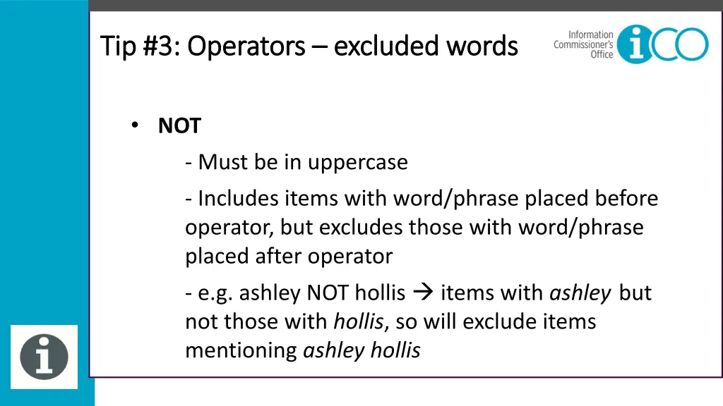 tip 3 operators tip 3 operators excluded words